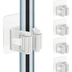 New Kvast och mopphängare 5 st självhäftande utan skruvar kvast utomhus inomhus kvasthållare vägg vägg hängande kvastar vägg vägg hängande kvast kvast vit | Fyndiq