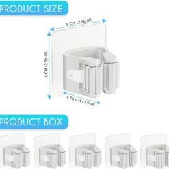 New Kvast och mopphängare 5 st självhäftande utan skruvar kvast utomhus inomhus kvasthållare vägg vägg hängande kvastar vägg vägg hängande kvast kvast vit | Fyndiq