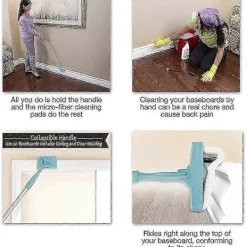 Fww Kvast, Rengöringsmopp Fällbar Sockelrengörare Utdragbar Sockelrengörare Hal Teleskopisk Matta Mikrofiberrengörare Rengöringsprodukt 26s