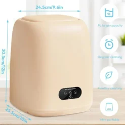 9L 1,35 kg Bärbar Mini Tvättmaskin för Babykläder Underkläder Camping Husbil [Energiklass A]
