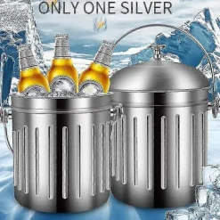 Online 3l Dubbelväggig Isolerad Ishink i Rostfritt Stål, Förtjockad, B