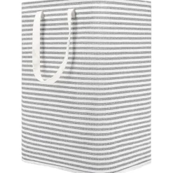 Online 80L Fristående Tvättkorg med Handtag, Hopvikbar Stor Bomullsförvaringskorg för Kläder (Grå)