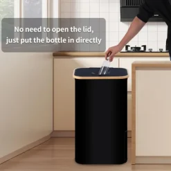 Clearance 100L/26 Gallon Insamlingskärl för inomhusbruk med innerpåse, tillverkad av rivtålig 600D Oxford-tyg, används för att samla in olika flaskor och kartonger i köket. | Fyndiq Black