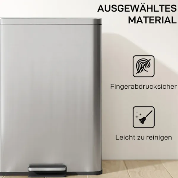 Northio 20L pedalhink med mjukstängande lock, avtagbar innerhink