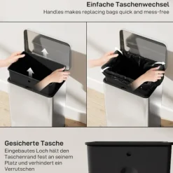 Northio 20L pedalhink med mjukstängande lock, avtagbar innerhink