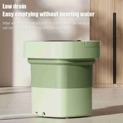 Hot 8L Portabel Mini Tvättmaskin med UV-Sterilisering Vikbar Centrifug med Dräneringskorg Dräneringsslang för Resor Bostäder