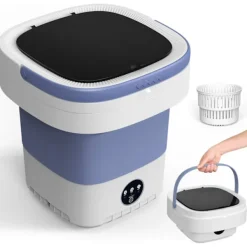 Outlet 9054726972289 12L Portabel Tvättmaskin, 3 Djuprengöringslägen & Avtagbar. Vikbar Tvättmaskin för Lägenheter, Sovsalar