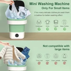 New 12L Portabel Tvättmaskin, 3 Djuprengöringslägen & Avtagbar. Hopfällbar Tvättmaskin för Lägenheter, Sovsalar