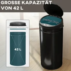 Clearance Northio 42L rostfri behållare med sensor, beröringsfri med mjukstängning