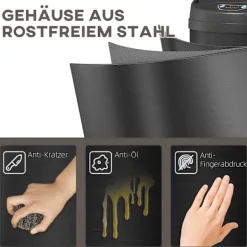 Clearance Northio 42L rostfri behållare med sensor, beröringsfri med mjukstängning