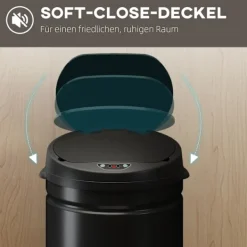 Clearance Northio 42L rostfri behållare med sensor, beröringsfri med mjukstängning