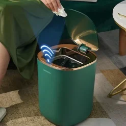 Outlet 12L Soptunna Köksbadrum Toalett Papperskorg Automatisk Induktion Vattentät Sopbehållare Med L