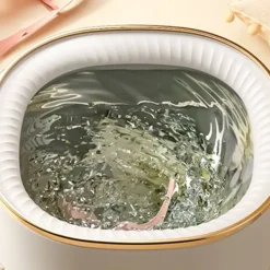 Hot INF 13L Stor Kapacitet Vikbar Tvättmaskin - Portabel Mini Tvättmaskin för Underkläder, Strumpor grå+vit