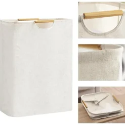 Best 60L Stor Tvättkorg Hopfällbar Tvättkasse Fristående Hög Klädkorg Hopfällbar Tvättförvaringsbehållare