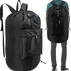 Sale 90L Tvättsäck med Stor Kapacitet: Smutsig Tvättsäck med 2 Vadderade Axelremmar