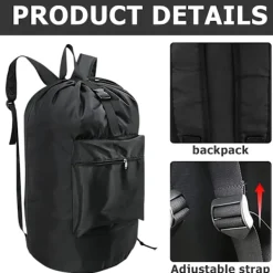 Sale 90L Tvättsäck med Stor Kapacitet: Smutsig Tvättsäck med 2 Vadderade Axelremmar