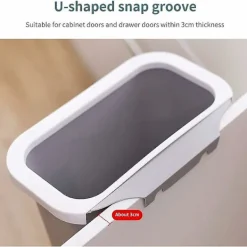 Online 10L Väggmonterad papperskorg för bil hem kontor kök burk (grå)