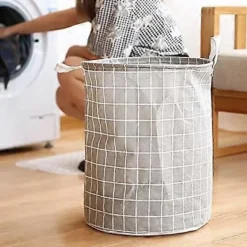 Best 43L Vikbar Tvättkorg, 35 x 35 x 44 cm Tvättkorg, med Handtag för Extra Komfort, Perfekt för Kläder och Leksaker