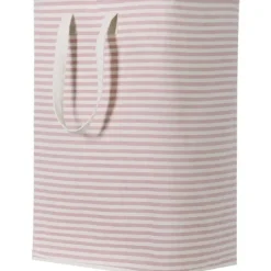 New 72L Vikbar Tvättkorg, Smutsig Tvättkorg Tvättsäck med Förlängda Handtag för Klädförvaring i Sovrum Badrum, Rosa