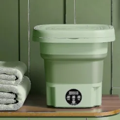 8l Vikbar Tvättmaskin Bärbar Strumpa Och Underkläder Vikbar Hushålls Tvättmaskin 3 Modeller Med Centrifugering BY Grön Grön US
