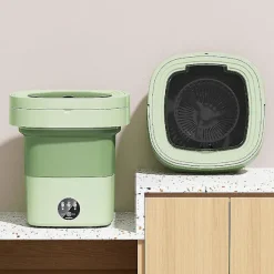 Clearance 11L Vikbar Tvättmaskin med Centrifug, Blått Ljus Sterilisering Tvättmaskin för Underkläder Babykläder