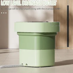 Outlet 11L Vikbar Tvättmaskin med Centrifug, Blått Ljus Sterilisering Tvättmaskin för Underkläder Babykläder