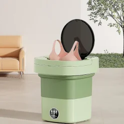 Outlet 11L Vikbar Tvättmaskin med Centrifug, Blått Ljus Sterilisering Tvättmaskin för Underkläder Babykläder