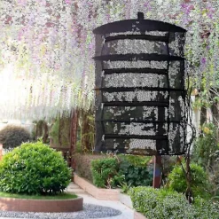 Online 4-lagers hängande torknät för örter med dragkedjor, svart [HhhhS][D]