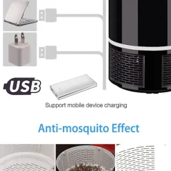 New LED-myggdödande lampa USB Anti Mosquito Electric Bug Zapper Tyst myggfälla insektsdödare för utomhus sovrum