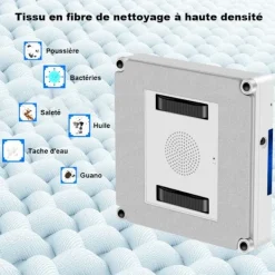 New LIECTROUX Fönsterputsrobot YW509 – Spray med 4 munstycken / 3 riktningar – 100mL tank – 3000Pa – APP – Trippelsäkerhet Vit