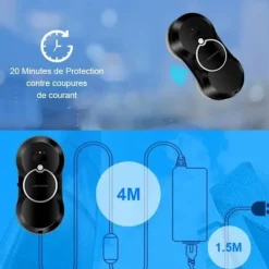 Sale LIECTROUX Fönsterputsrobot HCR-10 - 2800 Pa - 30ml tank - Automatisk rengöring - Intelligent självgående fönsterputsrobot Svart