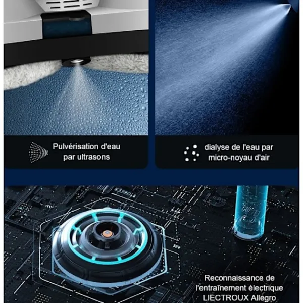 Online LIECTROUX Robot Fönsterputsare HCR-10 - 2800 Pa - 30ml Behållare - Automatisk rengöring - Självständig intelligent fönsterputsrobot Vit