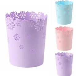 New (Lila, Mini) Mini Papperskorg 4 Liter Liten Lila Soptunna Kontor Plast Soptunna för Badrum, Sminkbord, Skrivbord, Kontor eller Barnrum