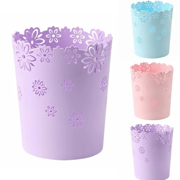 New (Lila, Mini) Mini Papperskorg 4 Liter Liten Lila Soptunna Kontor Plast Soptunna för Badrum, Sminkbord, Skrivbord, Kontor eller Barnrum