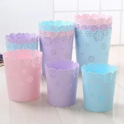 New (Lila, Mini) Mini Papperskorg 4 Liter Liten Lila Soptunna Kontor Plast Soptunna för Badrum, Sminkbord, Skrivbord, Kontor eller Barnrum