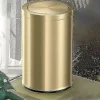 Hot Liten badrumstunna i metall 9L, guld svänglock soptunna 31cm höjd för kompakta toaletter