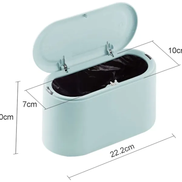 New Liten (blå) bordssoppa med tryckknappslokk för kontor