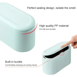 New Liten (blå) bordssoppa med tryckknappslokk för kontor