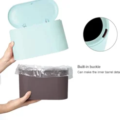 New Liten (blå) bordssoppa med tryckknappslokk för kontor