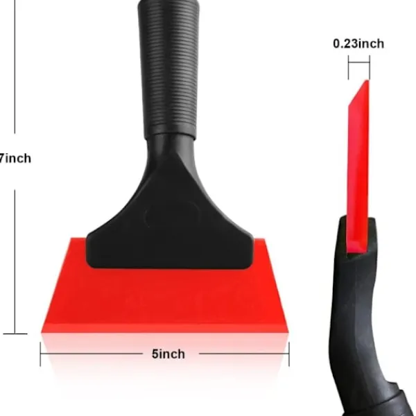 New Liten gummiskrapa, fönstertoningsgummi vattenblad, duschskrapa med halkfritt handtag, verktygstillbehör (röd)
