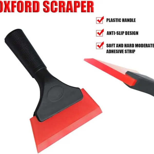 New Liten gummiskrapa, fönstertoningsgummi vattenblad, duschskrapa med halkfritt handtag, verktygstillbehör (röd)