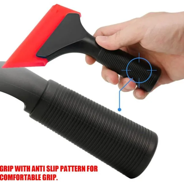 New Liten gummiskrapa, fönstertoningsgummi vattenblad, duschskrapa med halkfritt handtag, verktygstillbehör (röd)