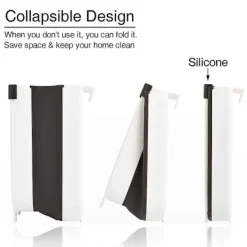 Liten Hängande Köksavfallskorg, Hopfällbar Mini Soptunna för Skåp/Bil/Sovrum/Badrum, Plast, Vit, 9 Liter