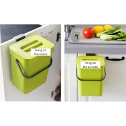 Outlet Liten komposthink för kök - 3,5 liter/5 liter köksavfallshink, bänkhink med lock för kökskompost - köksavfallshink för inomhusbruk_ryy