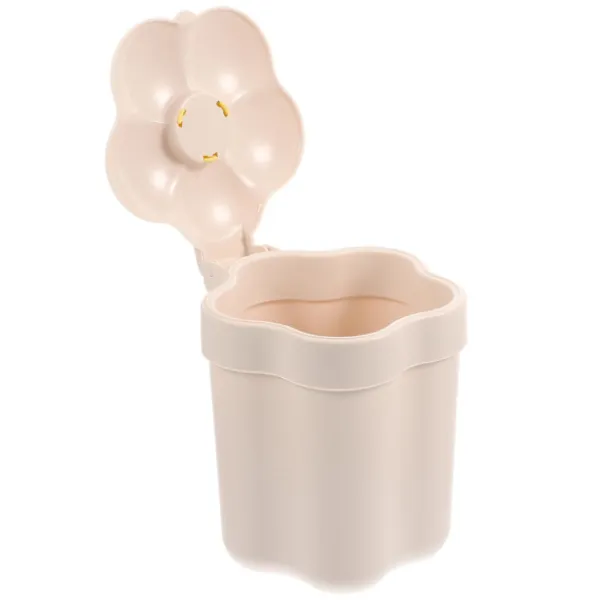 Liten Kontorspapperskorg Blomformad Papperskorg Vardagsliv Blomform Vit 14X12X12cm Pennhållare 1st
