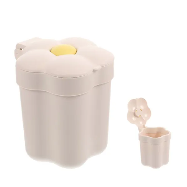 Liten Kontorspapperskorg Blomformad Papperskorg Vardagsliv Blomform Vit 14X12X12cm Pennhållare 1st