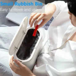 Online Liten papperskorg med lock för bordsskiva, minikorg för kök, kontor, badrum, toalett, sovrum, vit plastbehållare, liten skrivbordspapperskorg, soptunna, avfallskorg, 2L (vit) | Fyndiq