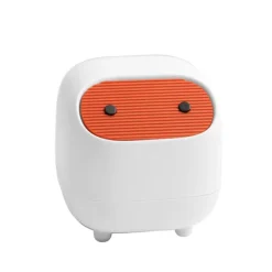 Clearance Liten papperskorg med lockdesign för kontor, sovrum (vit)