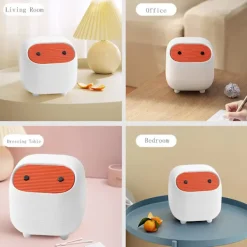 Sale Liten papperskorg med lockdesign för kontor, sovrum, sovrum, kök, bil, kontor (vit)