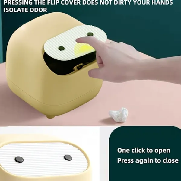 New Liten papperskorg, söt ninja-kontorspapperskorg med lock, sovrum T